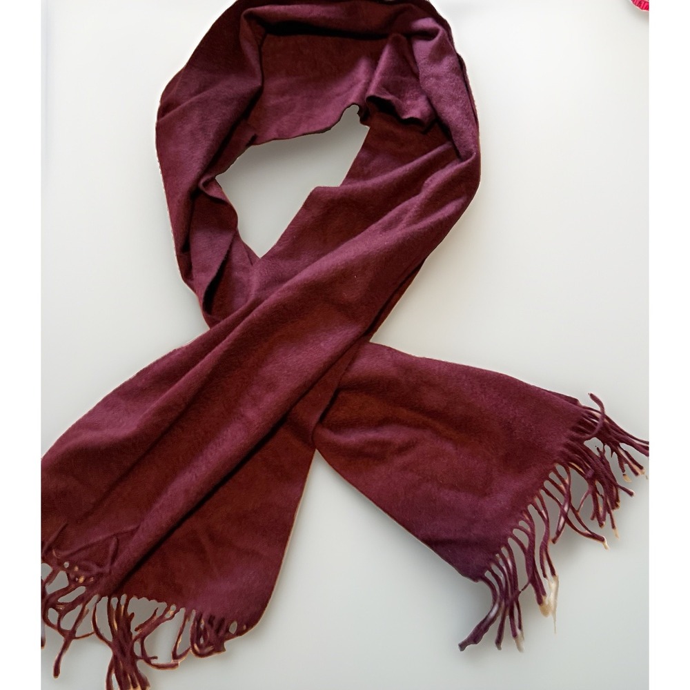 Neiman Marcus 100% Cashmere Scarf Burgundy Made in Italy